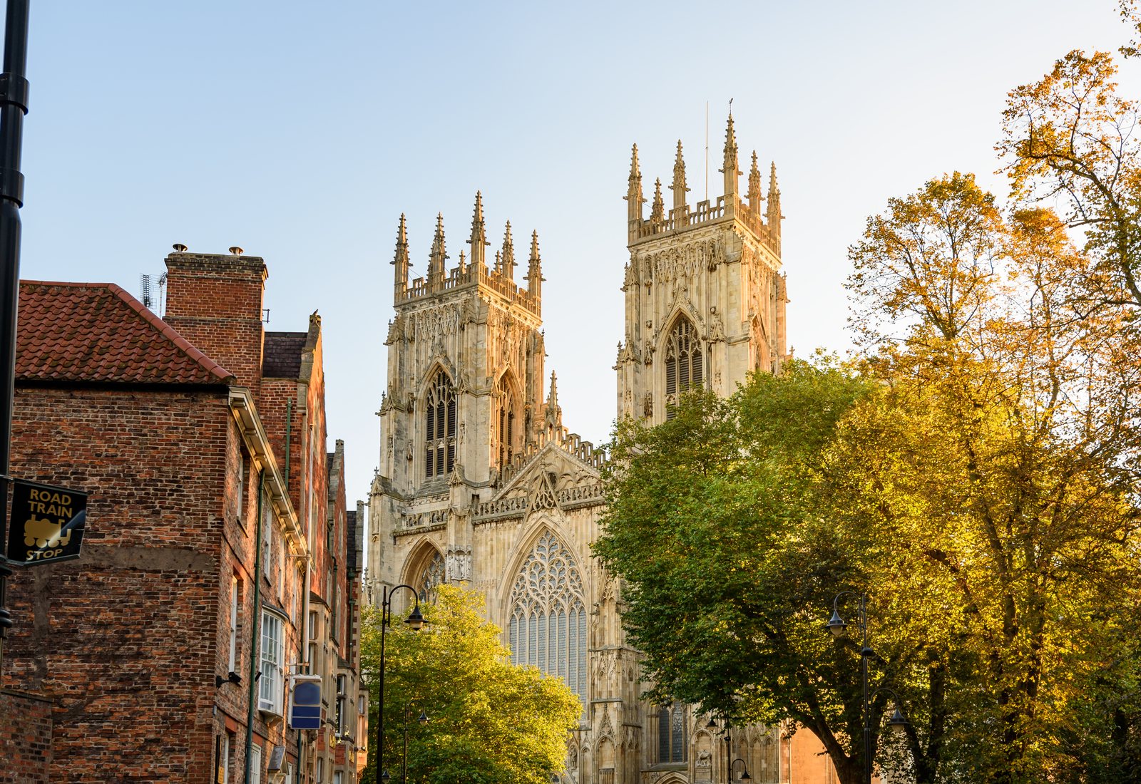 York Minster and Petergate on a golden autumn morning